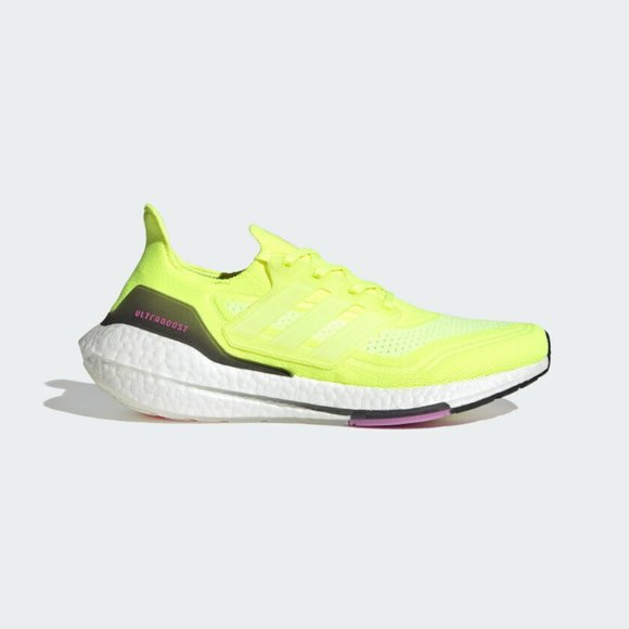 Adidas Men's Yellow ULTRABOOST 21 Running SHOES Size 7 us FY0373 - Picture 2 of 7